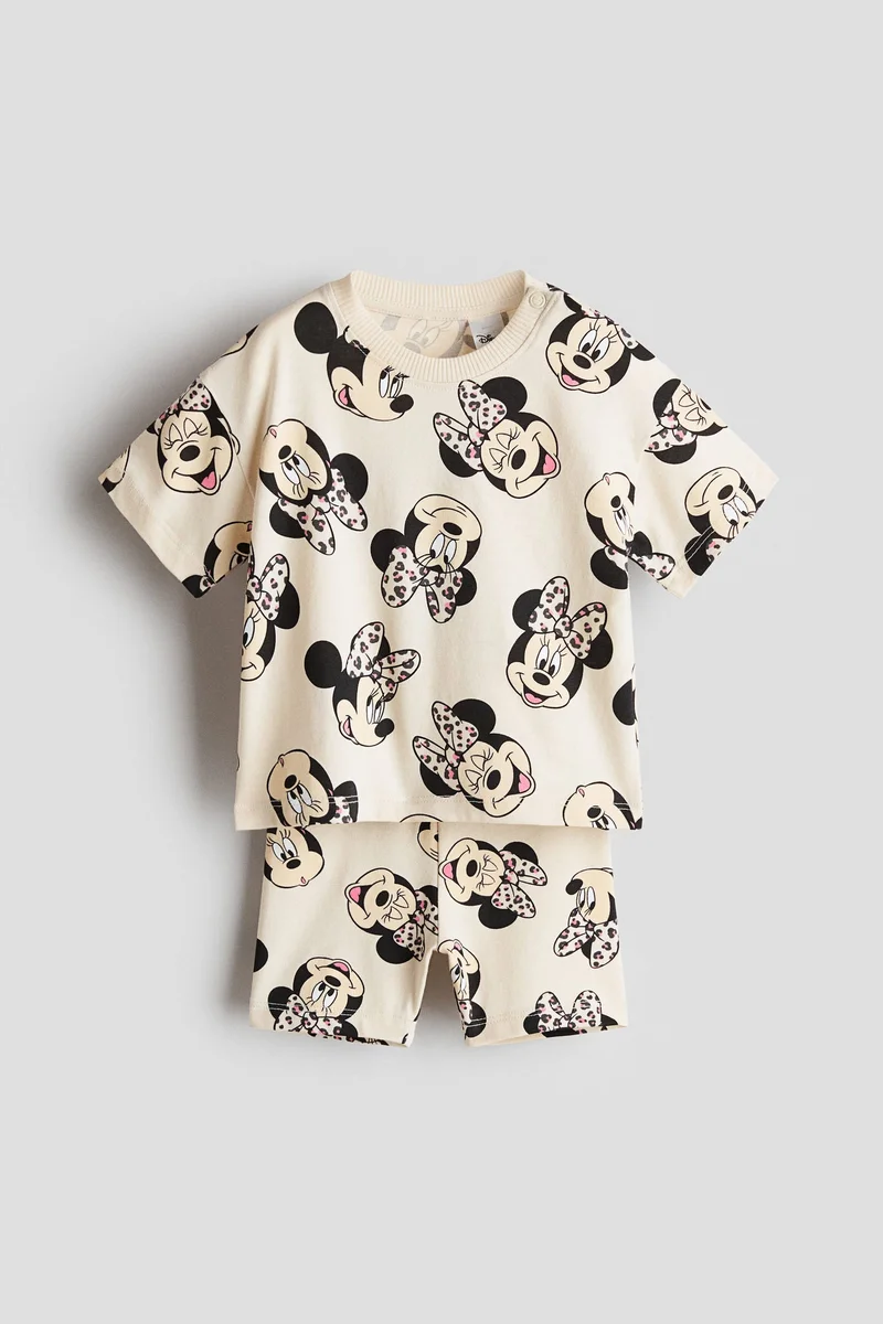 اتش اند ام طقم قطني مطبوع - قطعتين